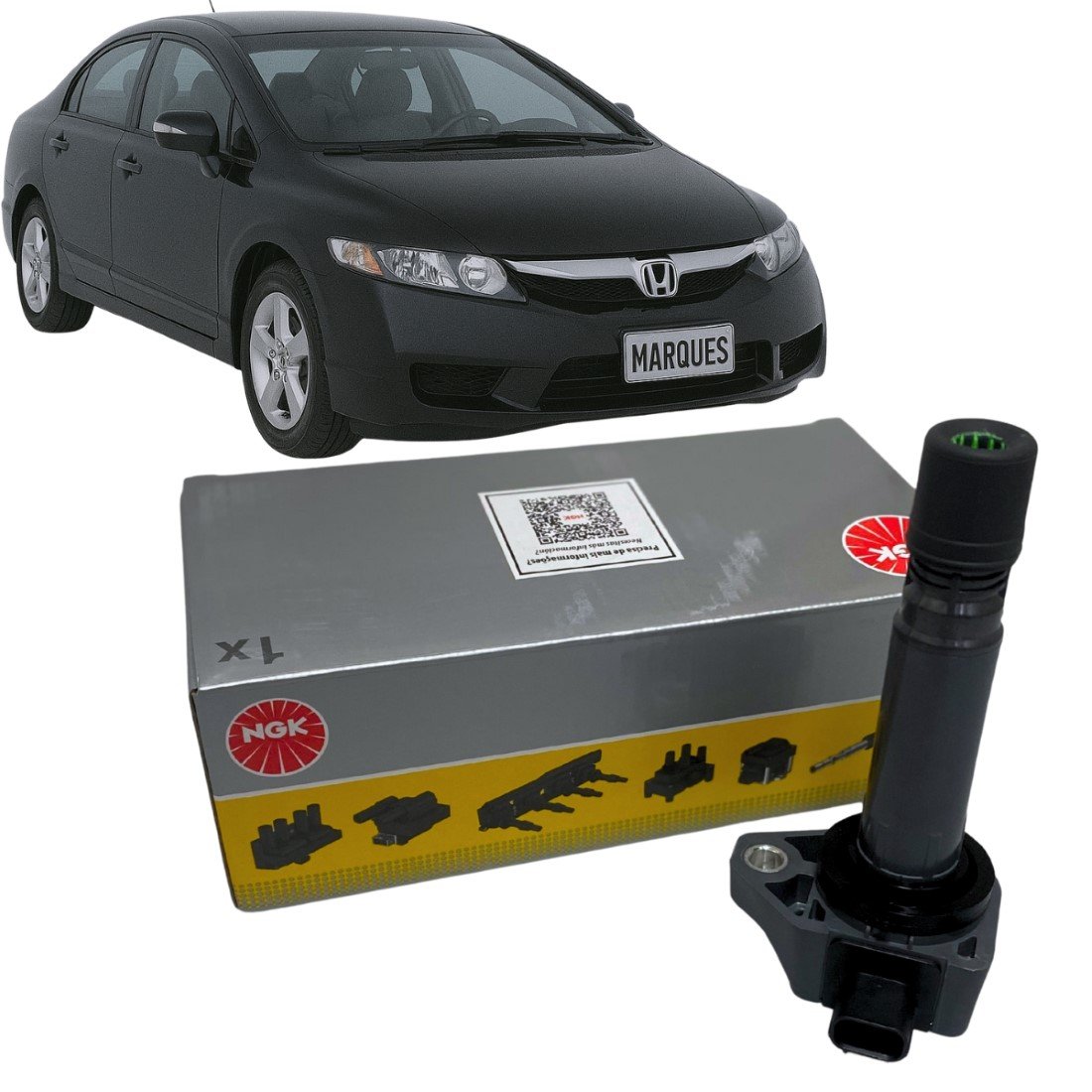 Bobina De Ignição Original Ngk Para Honda Civic Accord E Crv