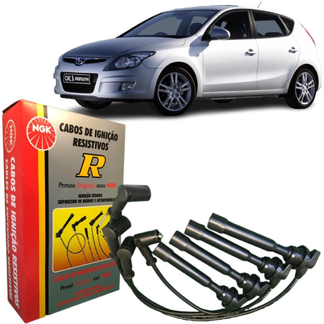 Jogo Cabo De Vela Original Ngk Tucson I30 Sportage 2.0 16v 