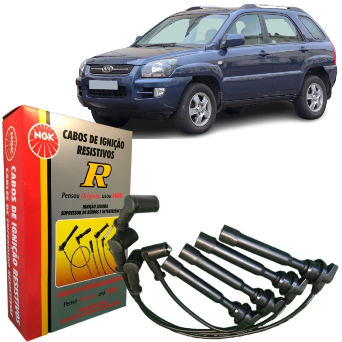 Jogo Cabo De Vela Original Ngk Tucson I30 Sportage 2.0 16v 