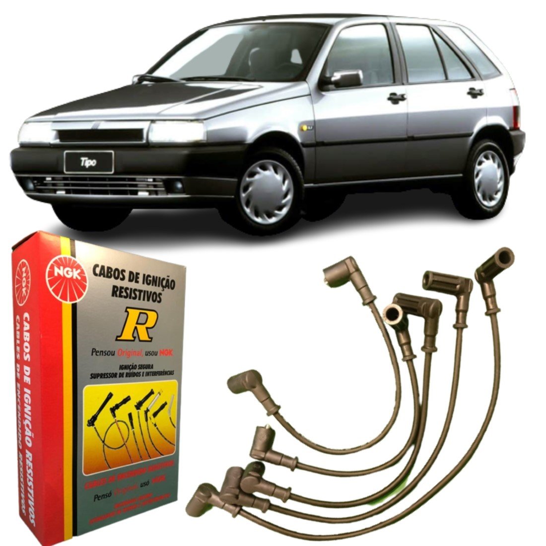 Jogo De Cabo De Vela Ngk Para Fiat Tempra Tipo 2.0 8v.