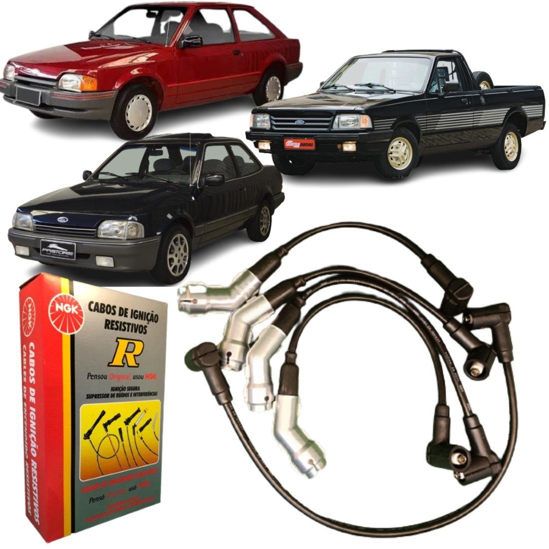 Jogo De Cabo De Vela Ngk Para Ford Escort Pampa Verona Cht.