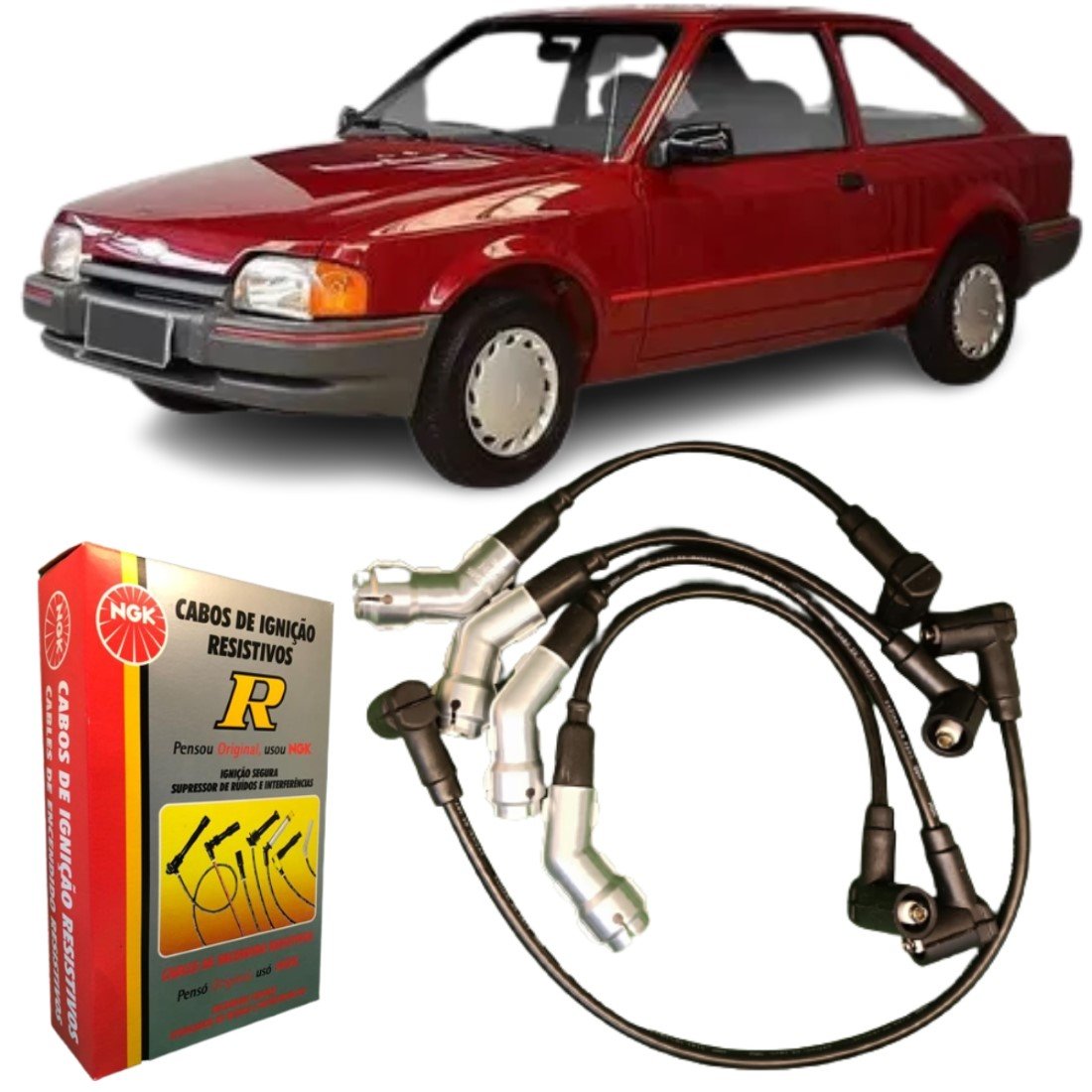 Jogo De Cabo De Vela Ngk Para Ford Escort Pampa Verona Cht.
