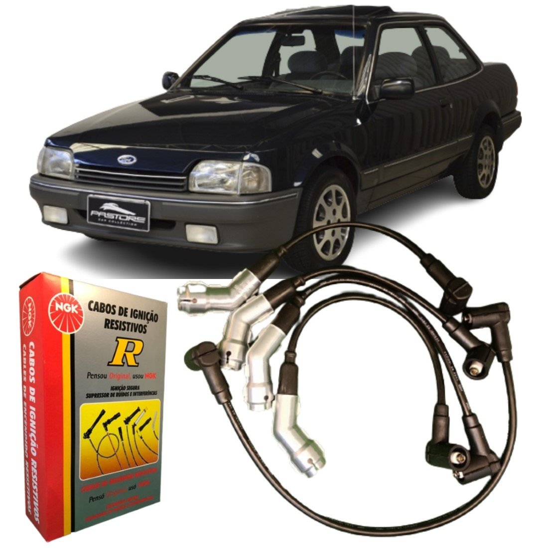Jogo De Cabo De Vela Ngk Para Ford Escort Pampa Verona Cht.