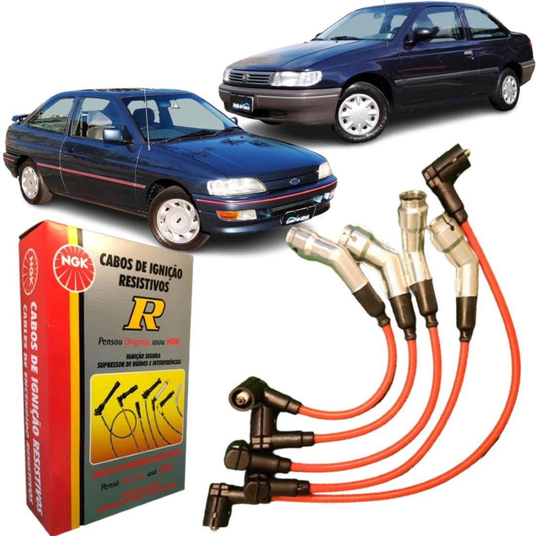 Jogo De Cabo De Vela Ngk Para Ford Escort Vw Logus.
