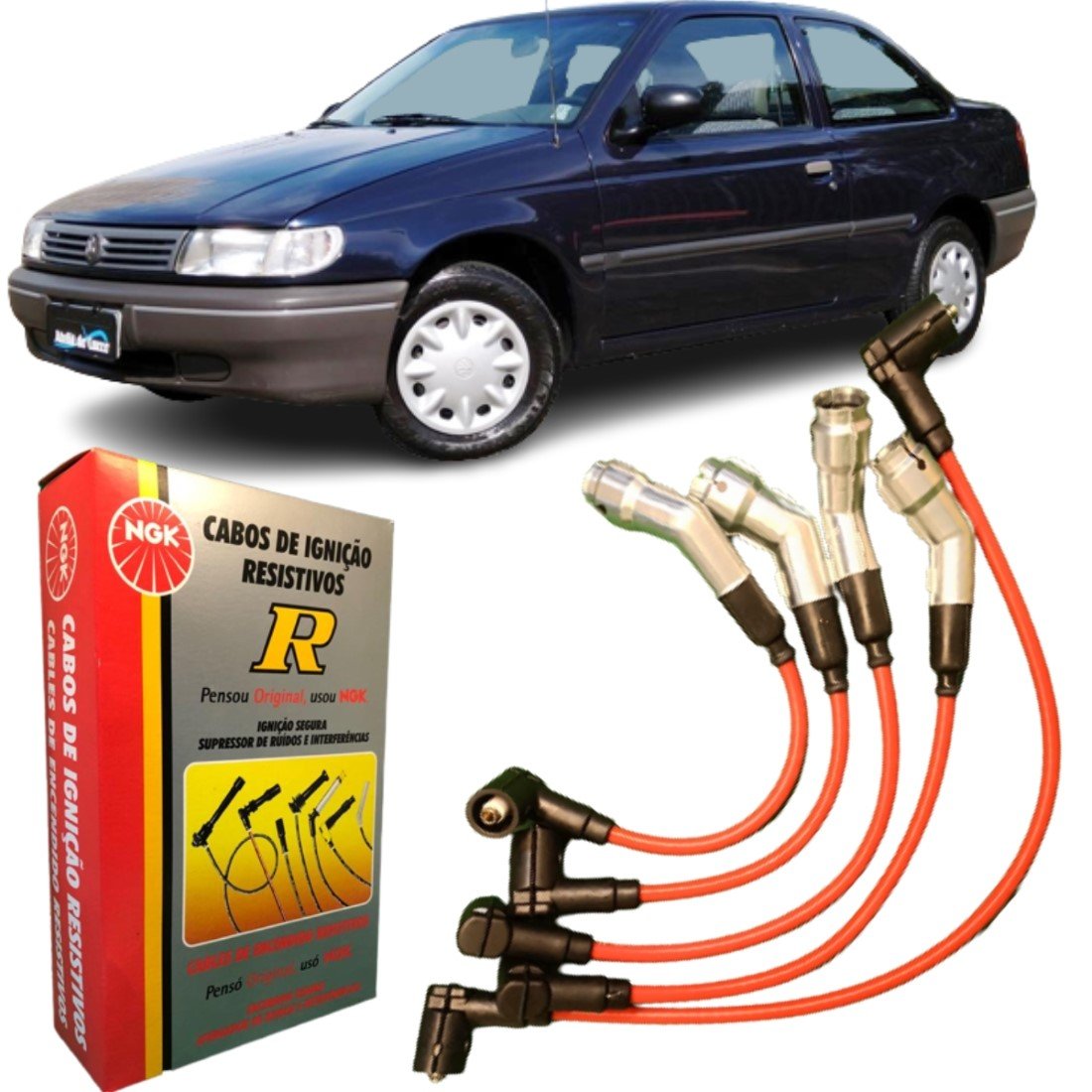 Jogo De Cabo De Vela Ngk Para Ford Escort Vw Logus.