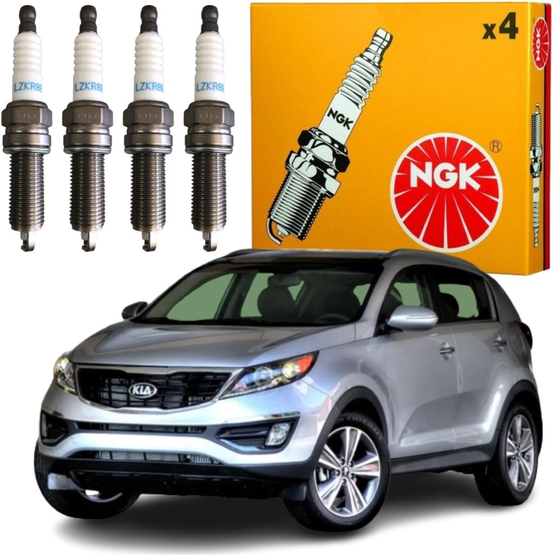 Jogo Vela Ignição original NGK Hyundai Ix35 Elantra Kia Sportage 2.0 16v Flex