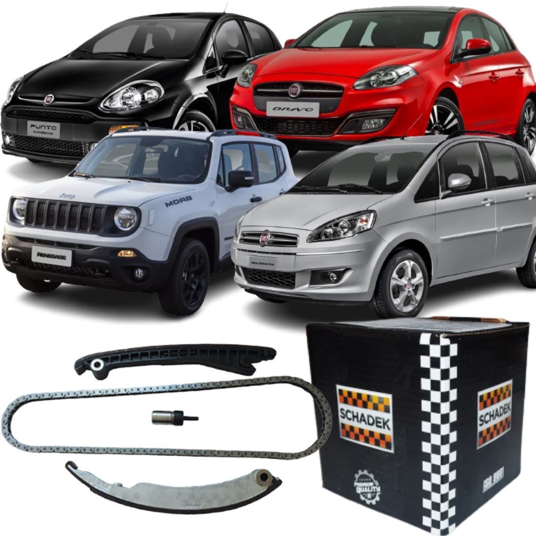 Kit Corrente Comando Distribuição Schadek Fiat 1.6/1.8 Etorq