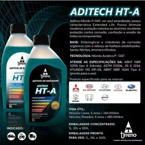 03 Aditivo Radiador Azul Ht-a Pronto Uso Tirreno Asiatico