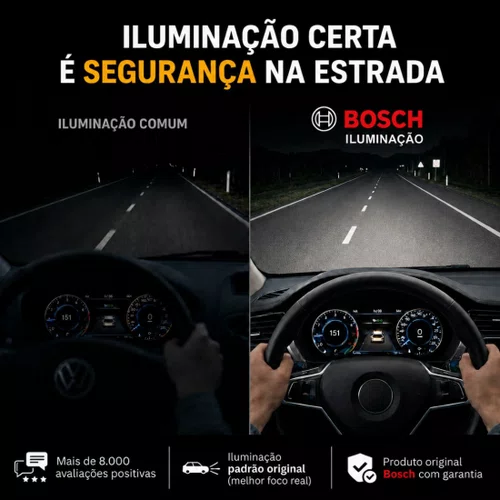 2 Lâmpadas Farol Baixo E Alto H4 Bosch Halogena 12v
