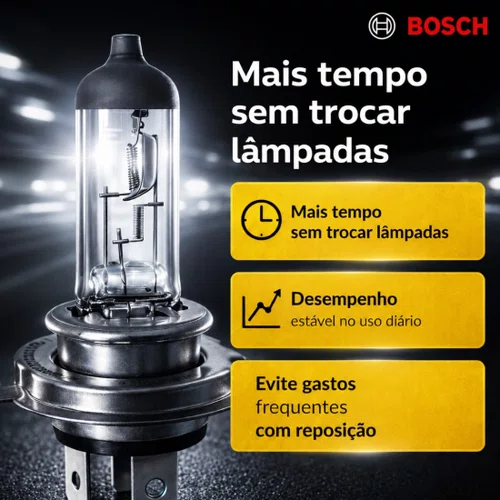 2 Lâmpadas Farol Baixo E Alto H4 Bosch Halogena 12v
