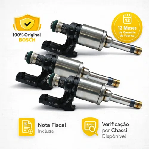 3 Bicos Injetor Para Vw T-cross Virtus Polo Up Tsi Gdi Padrão