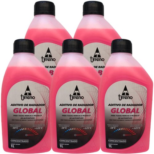 Aditivo Radiador Concentrado Rosa Global Original Tirreno 5l