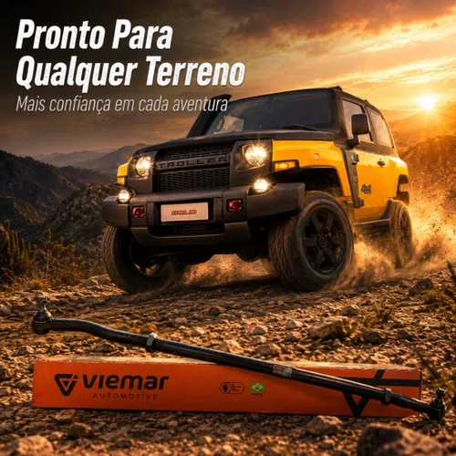 Barra De Direção Viemar Para Troller T4 4x4 2015 A 2020 Preto