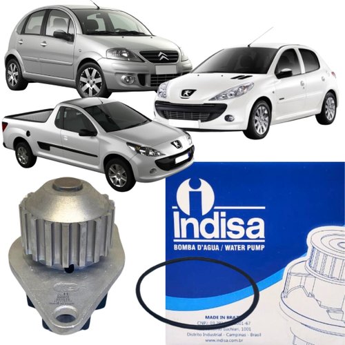 Bomba Água Indisa Para Peugeot 206 207 Hoggar E Citroen C3