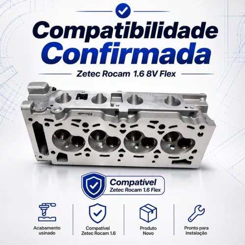 Cabeçote Fiesta Sedan 1.6 8v 2000 A 2014 Zetec Rocam Flex