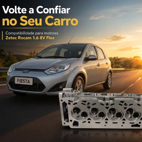 Cabeçote Fiesta Sedan 1.6 8v 2000 A 2014 Zetec Rocam Flex