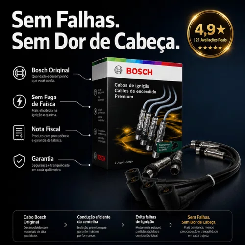 Cabo Para Vela Golf Polo Gol G4 G5 Fox 1.6 Original Bosch Preto