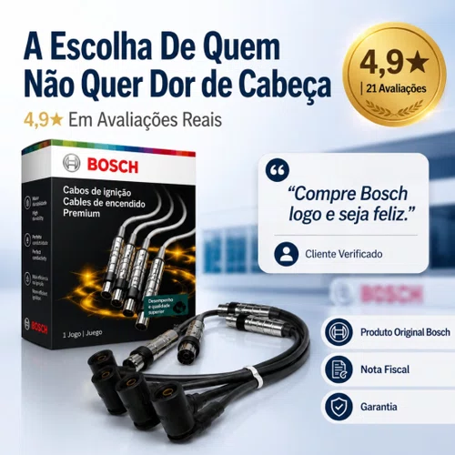 Cabo Para Vela Golf Polo Gol G4 G5 Fox 1.6 Original Bosch Preto