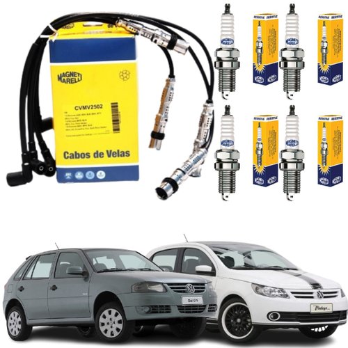 Cabo + Vela Ignição Magneti Marelli Fox Gol Saveiro Golf