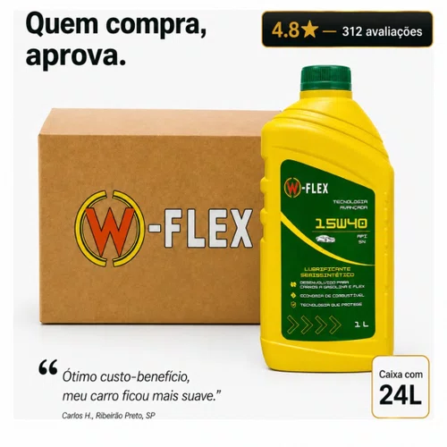 Caixa 24 Litros Óleo Motor 15w40 Semi Sintético W-flex