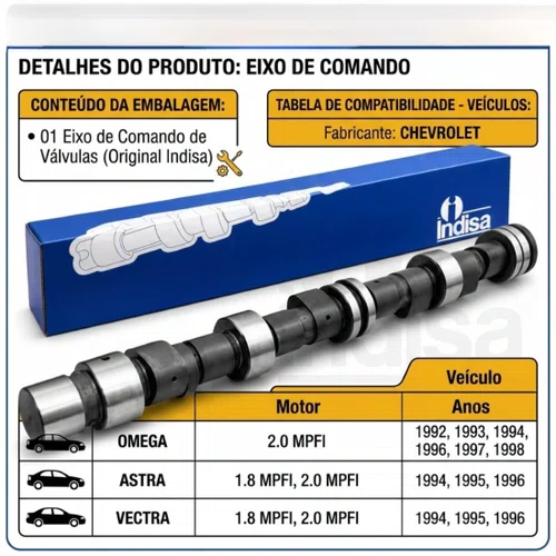 Comando De Válvula Chevrolet Omega Astra Vectra 1.8 2.0 Mpfi
