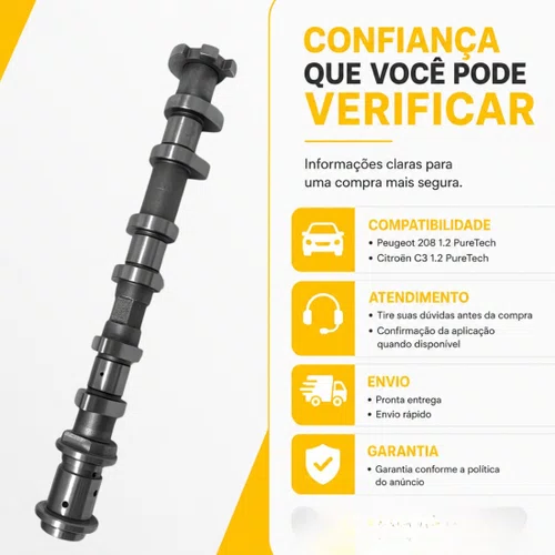 Comando De Válvulas Admissão C3 208 1.2 12v De 2017 A 2022