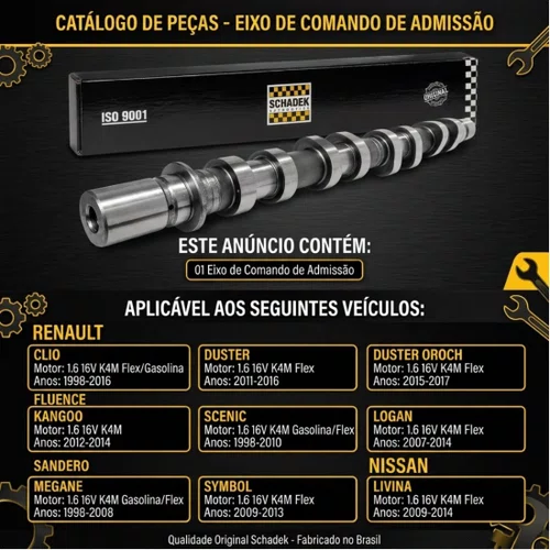 Comando Válvula Admissão Clio Scenic Livina 1.6 16v K4m