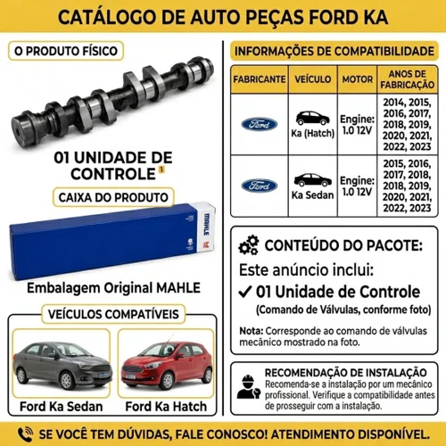 Comando Válvula Metal Leve Ford Ka 1.0 3cil 2014 Até 2023