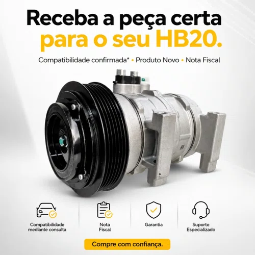 Compressor Ar Condicionado Hyundai Hb20 1.0 Flex 2013 Acima