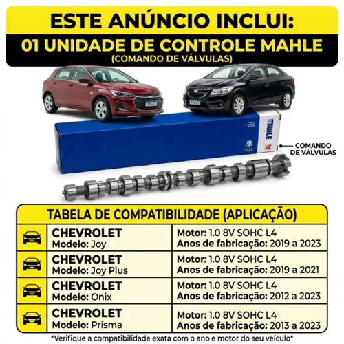 Eixo Comando Válvulas Gm Onix Prisma 1.0 1.4 8v 2012 A 2023