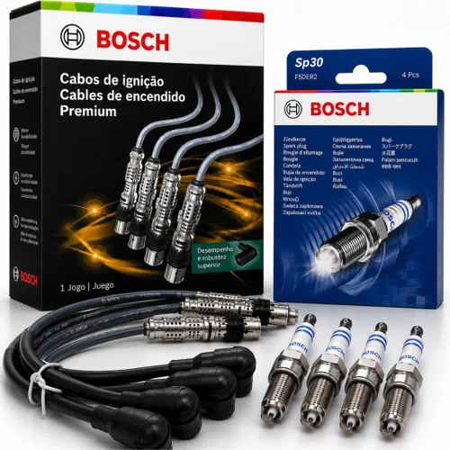Jogo Cabo E Vela Golf Polo Gol G5 G6 Fox 1.6 Original Bosch Preto