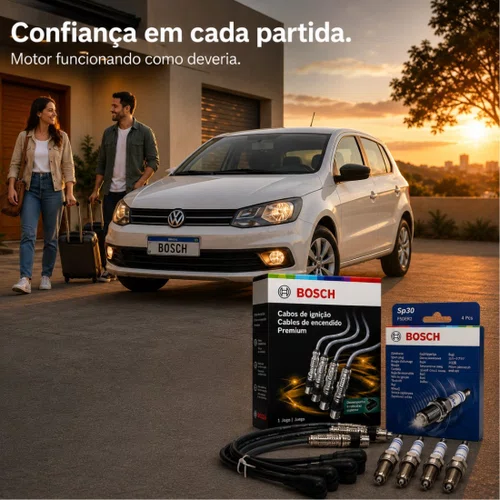 Jogo Cabo E Vela Golf Polo Gol G5 G6 Fox 1.6 Original Bosch Preto