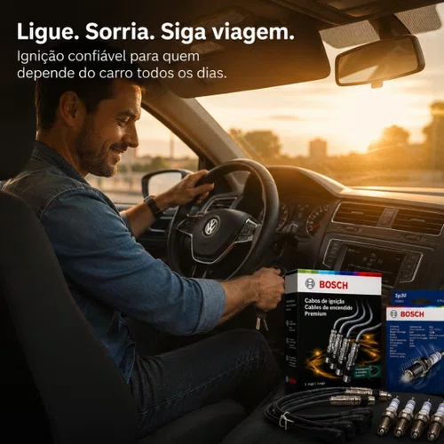 Jogo Cabo E Vela Golf Polo Gol G5 G6 Fox 1.6 Original Bosch Preto