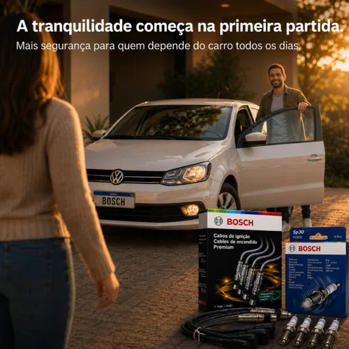 Jogo Cabo E Vela Golf Polo Gol G5 G6 Fox 1.6 Original Bosch Preto