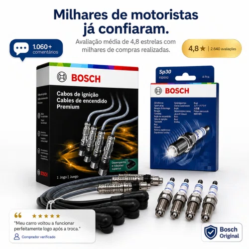 Jogo Cabo E Vela Golf Polo Gol G5 G6 Fox 1.6 Original Bosch Preto