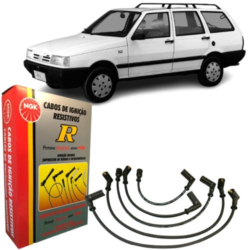 Jogo Cabo Vela Original Ngk Fiat Elba Uno 1.6 8v 1990 A 1994