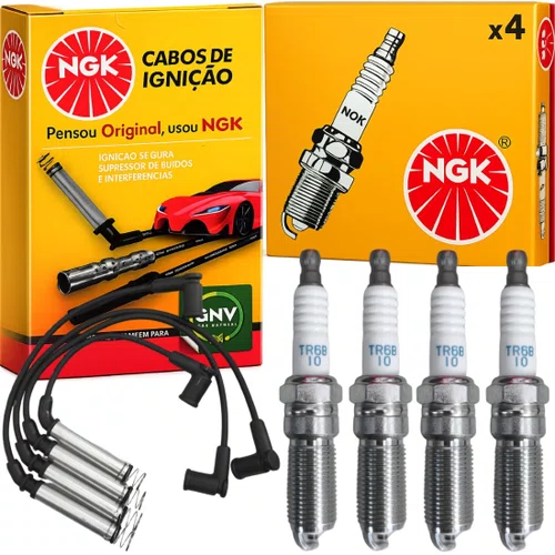 Jogo Cabos E Velas Fiesta 1.0 8v Zetec Rocam 1999 A 2012 Ngk Amarelo
