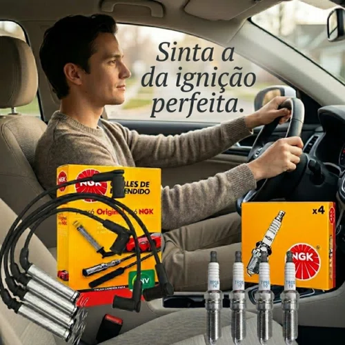 Jogo Cabos E Velas Fiesta 1.0 8v Zetec Rocam 1999 A 2012 Ngk Amarelo