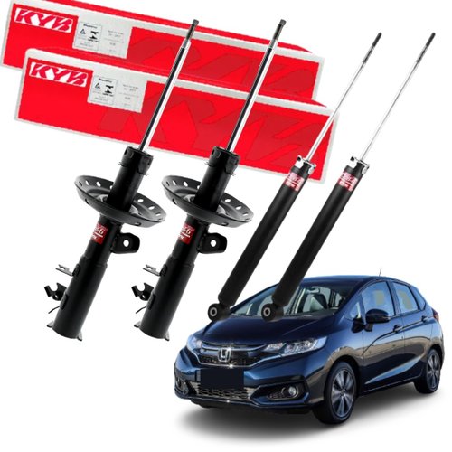 Jogo de Amortecedor Dianteiro e Traseiro Kayaba Honda City Fit 1.4 1.5 2014 a 2019