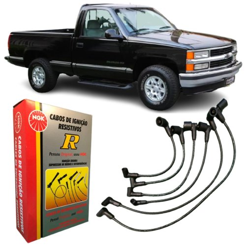 Jogo De Cabo De Vela Ngk Para Chevrolet Omega Silverado C20.