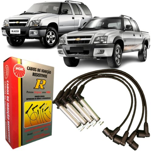 Jogo De Cabo De Vela Ngk Para Chevrolet S10 Blazer 2.4.