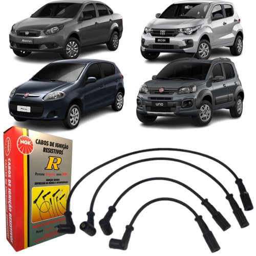 Jogo De Cabo De Vela Ngk Para Fiat Mobi Palio Uno Siena.
