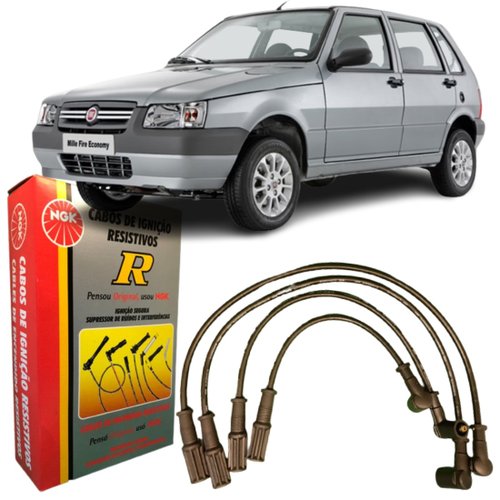 Jogo De Cabo De Vela Ngk Para Fiat Palio Punto Uno Idea.