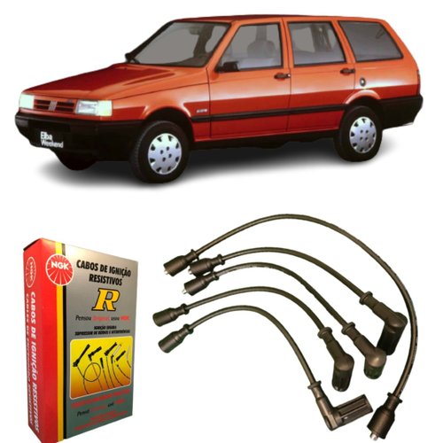 Jogo De Cabo De Vela Ngk Para Fiat Uno Elba Fiorino.