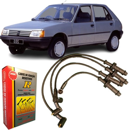 Jogo De Cabo De Vela Ngk Para Peugeot 106 205 306.