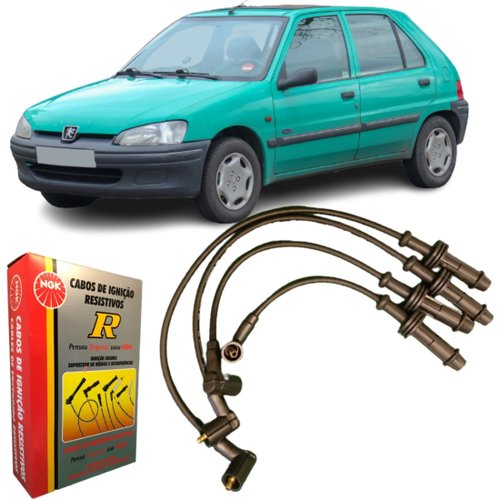 Jogo De Cabo De Vela Ngk Para Peugeot 106 205 306.