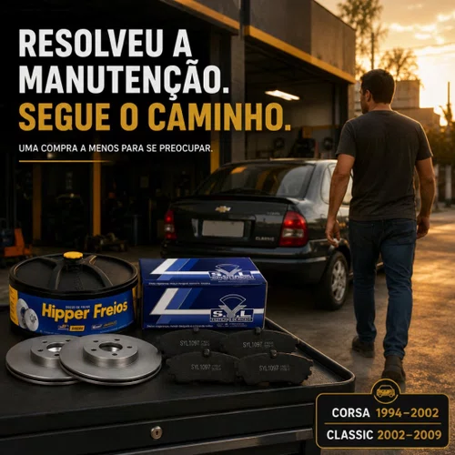 Jogo Disco Solido + Pastilha Freio Corsa Classic 1994 A 2009