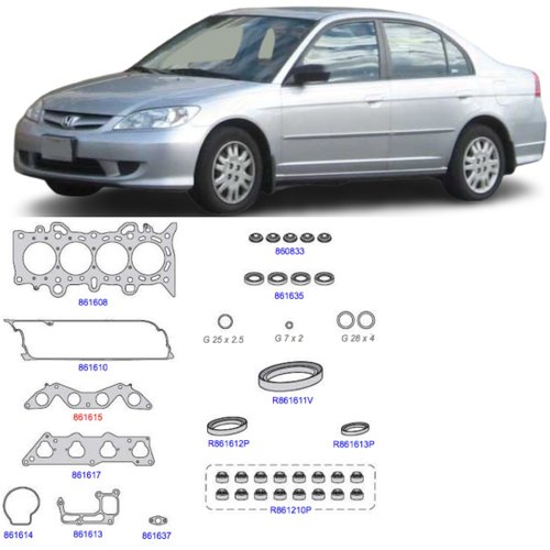 Jogo Junta Motor Completo Honda Civic 1.7 16v 2001 A 2006