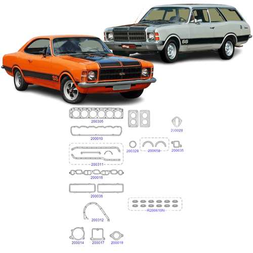 Jogo Junta Motor Taranto Chevrolet Opala Caravan 3.8 4.1 6cc 1970 a 1992
