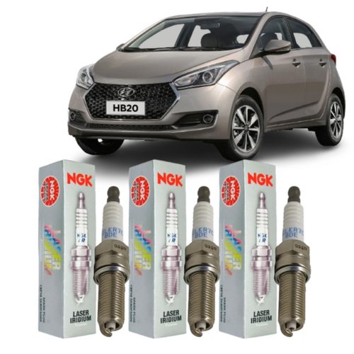 Jogo Vela Ignição original Ngk Hyundai Hb20 Hb20s 1.0 12v 2016 a 2022